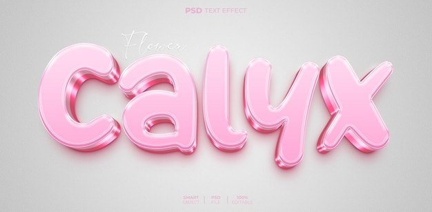 PSD edytowalny efekt tekstowy calyx 3d