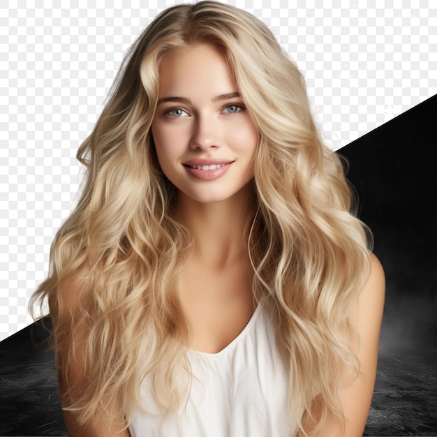 PSD een portret van een blonde vrouw met lang blond haar