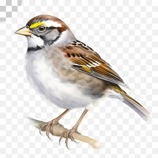 PSD een vogel die op een tak zit - mus png, transparante png