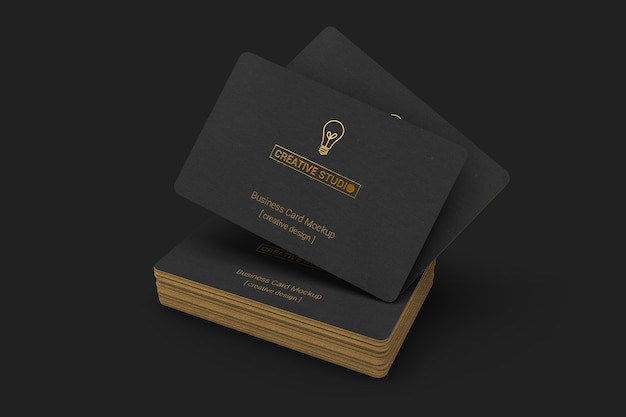 Elegant black business cards mockup