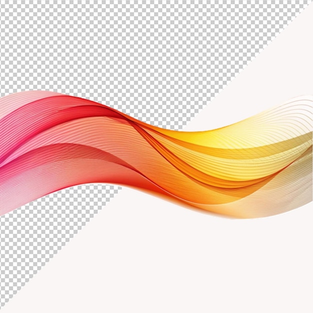 PSD elegant colorful wave design on transparent background