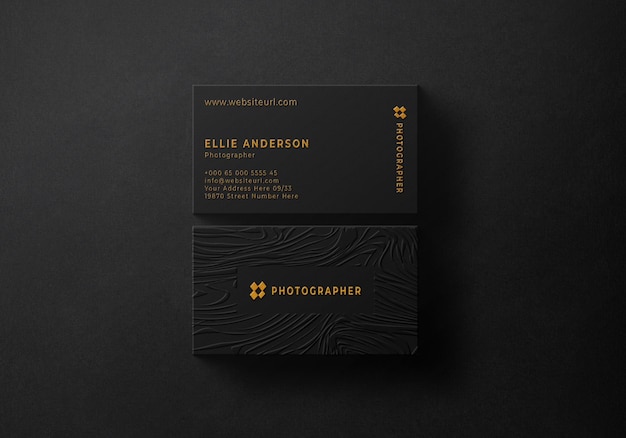 Elegant dark business card mockup