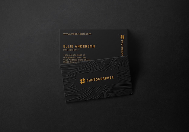 Elegant dark business card mockup