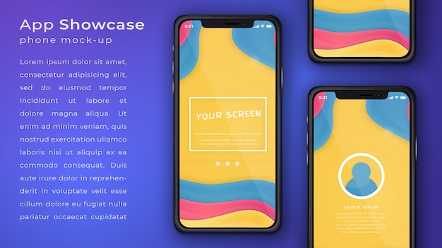 PSD elegant phone application mock up display