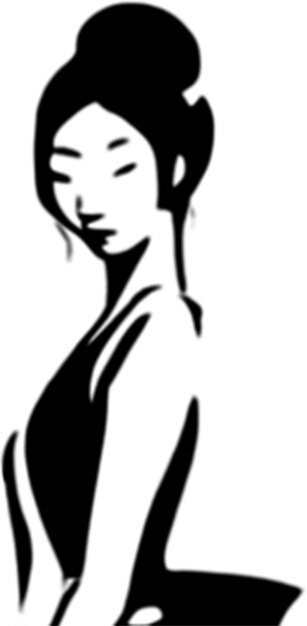 PSD elegant silhouette showcases graceful femininity in black