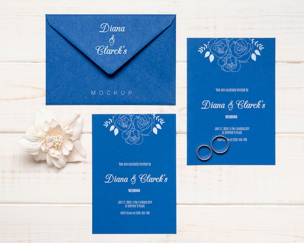 PSD elegant wedding invitation concept