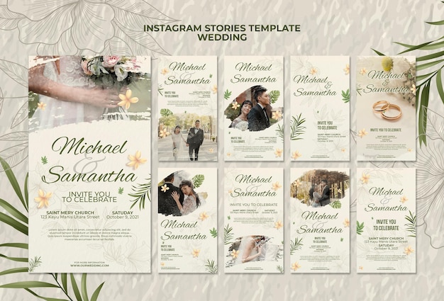 Elegant wedding social media stories