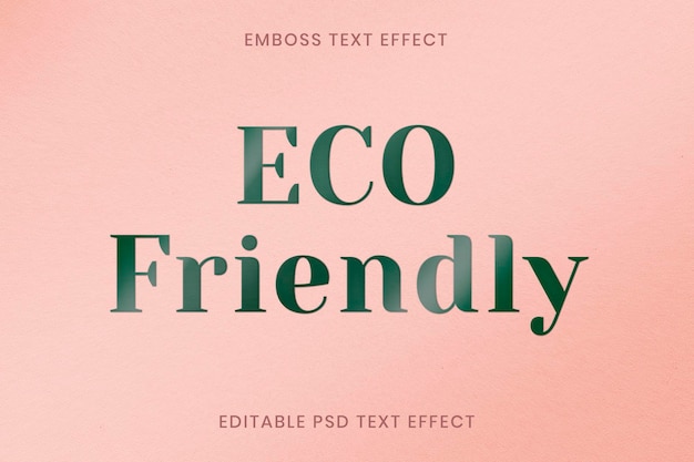 PSD embossed text effect psd editable template on white paper textur