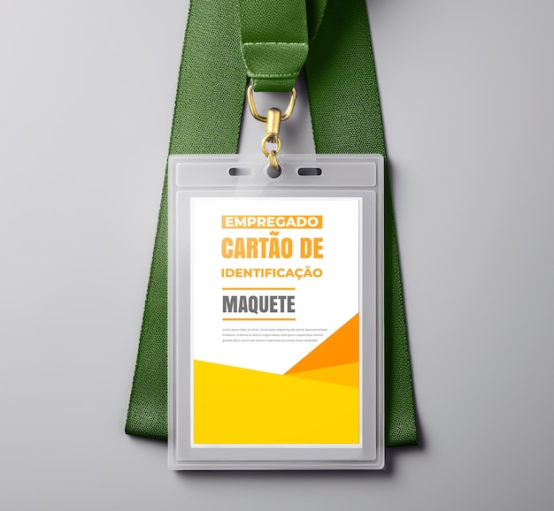 Employee Card or Id Card with Lanyard Top Mockup Design