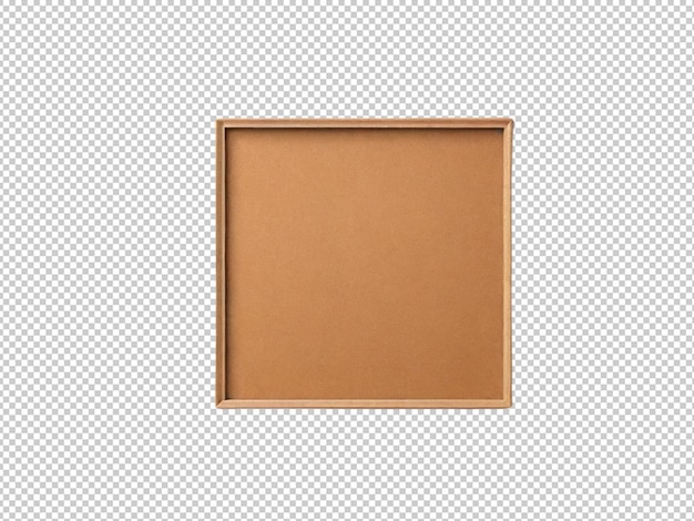 PSD empty cork board on transparent background