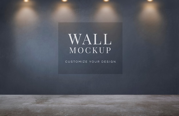 PSD empty room with a dark gray wall mockup