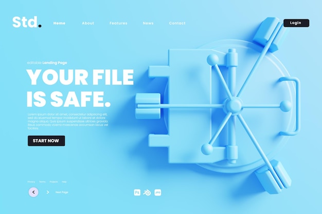 Encrypted file cloud landing page