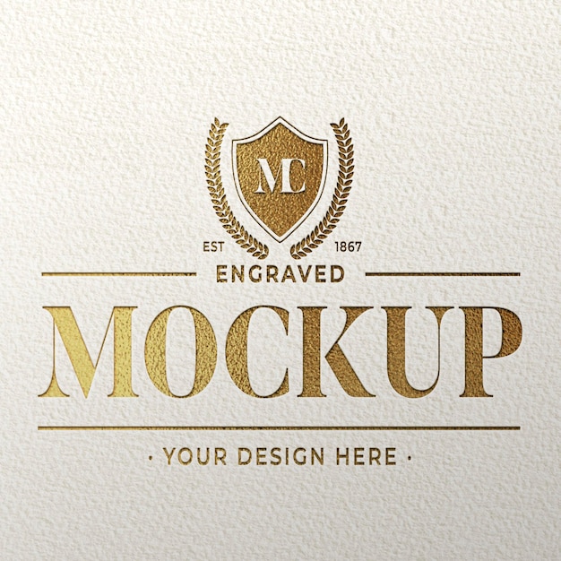 Engraved Golden Logo Mockup