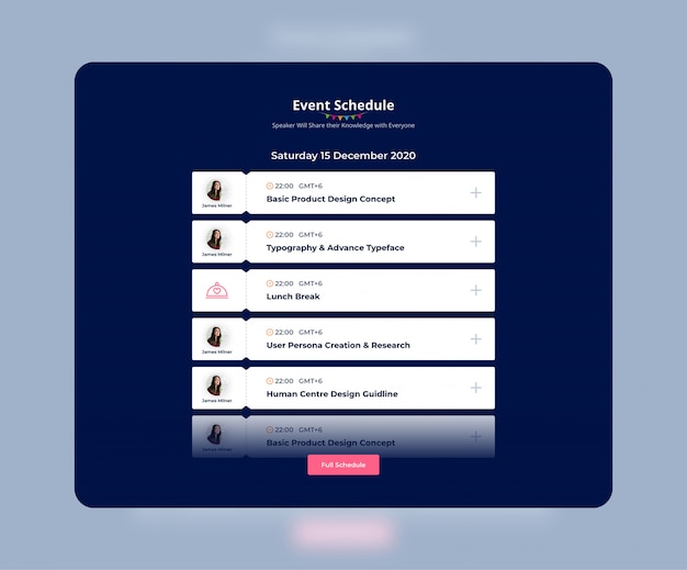 Event Schedule Landing page template