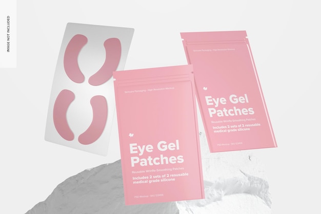 Eye Gel Patches Packaging Scene Set Mockup