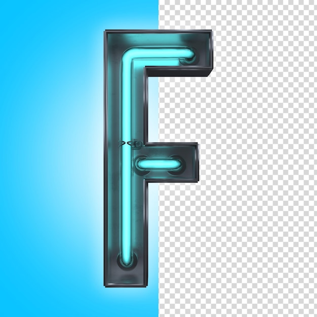 F Neon 3D Letter