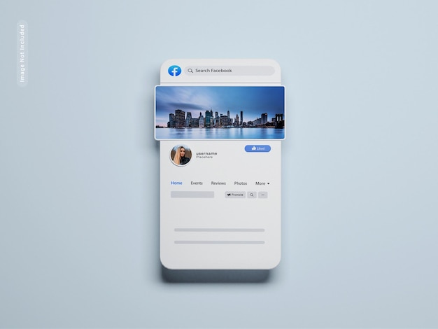 Facebook page 3d rendering mockup