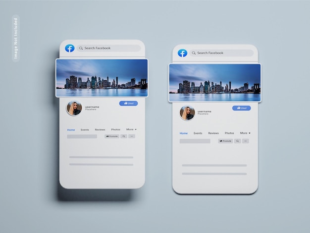 Facebook page 3d rendering mockup
