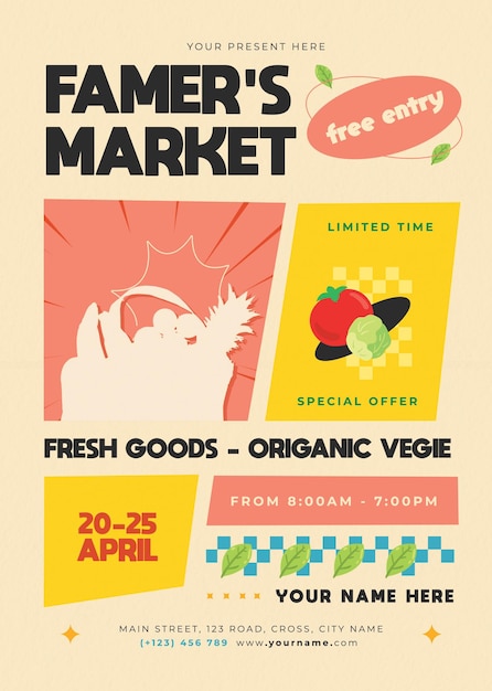 PSD famers market flyer