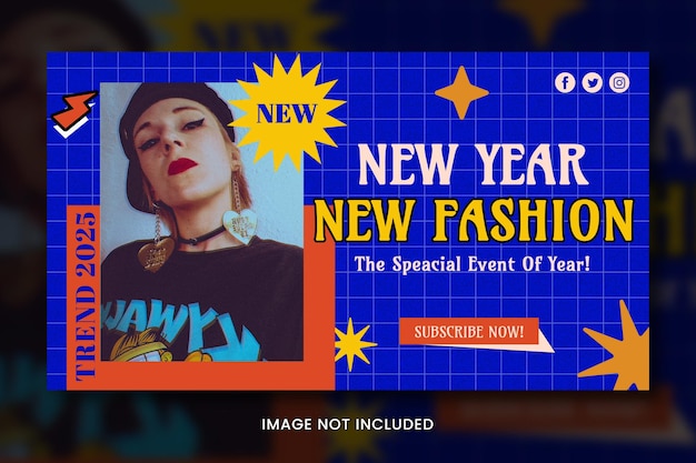 PSD fashion 90s design youtube thumbnail