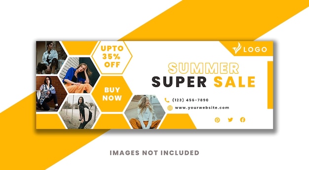 PSD fashion facebook cover for summer super sale