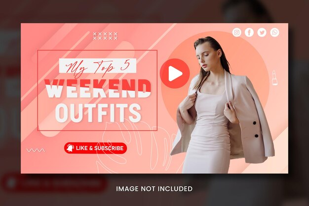 PSD fashion model youtube thumbnail template