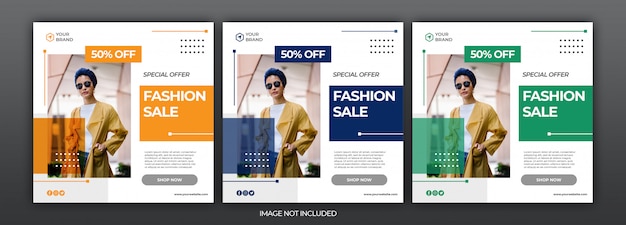 PSD fashion sale social media instagram banner post template 