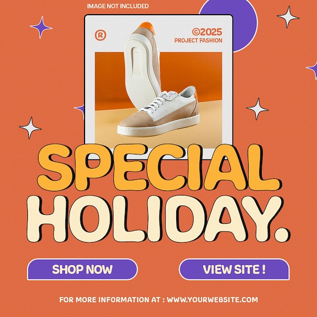 PSD fashion shoes special holiday promo design for social media and instagram post template psd