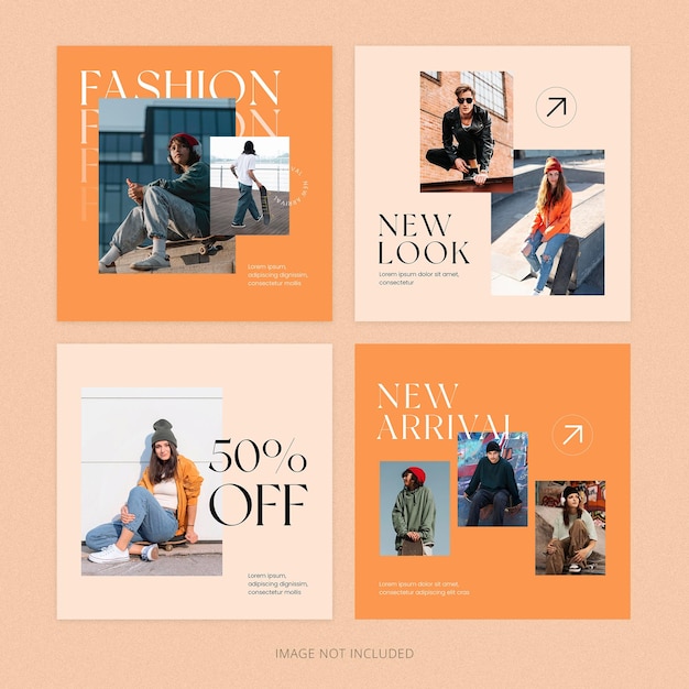 PSD fashion social media post template collection psd