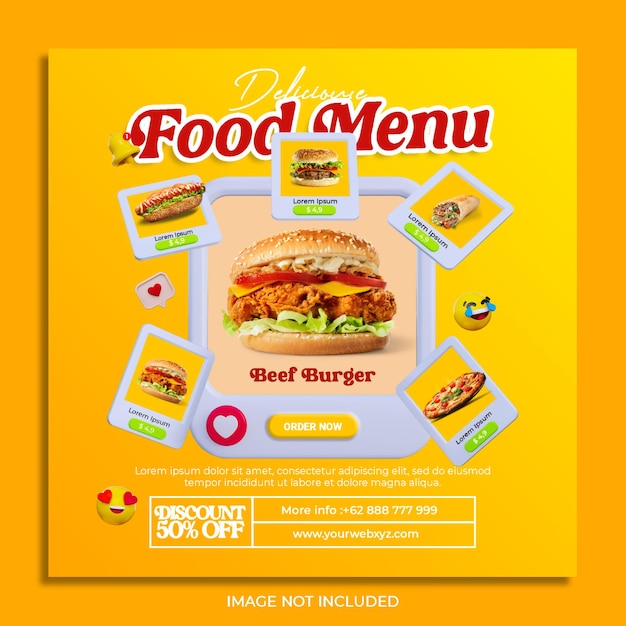 fast food banner instagram post template