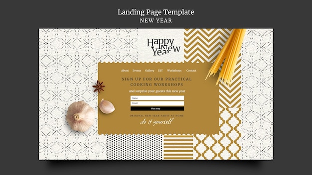 Festive new year eve landing page template