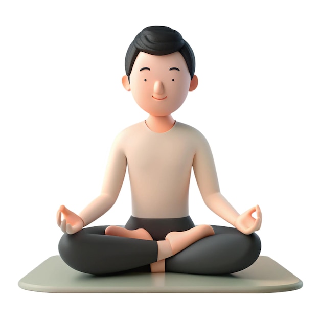 PSD a figurine of a man doing yoga in a lotus position