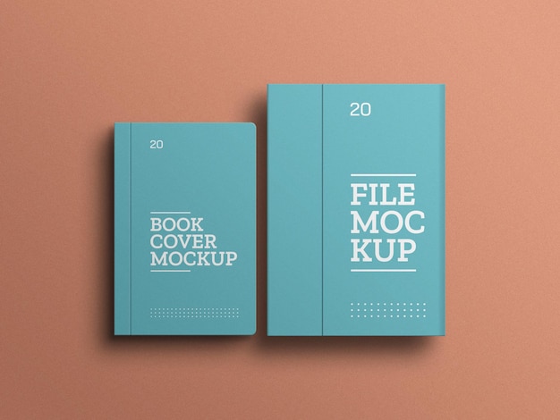 File with book stationery set mockup