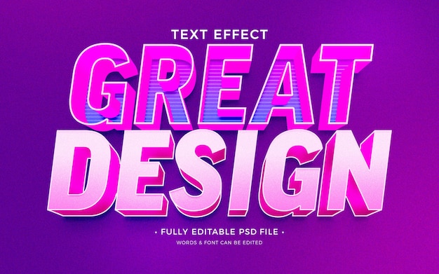 PSD filled and hollow letters text effect