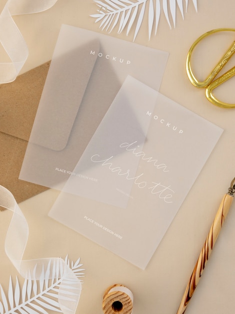 Filmy wedding invitation mockup