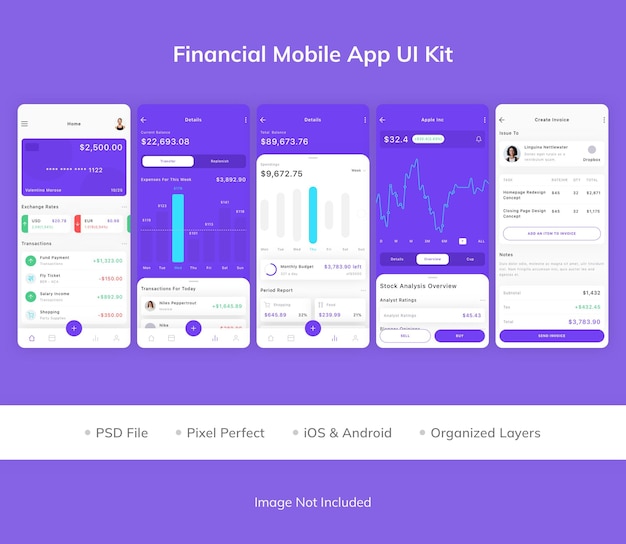 Financial Mobile App UI Kit