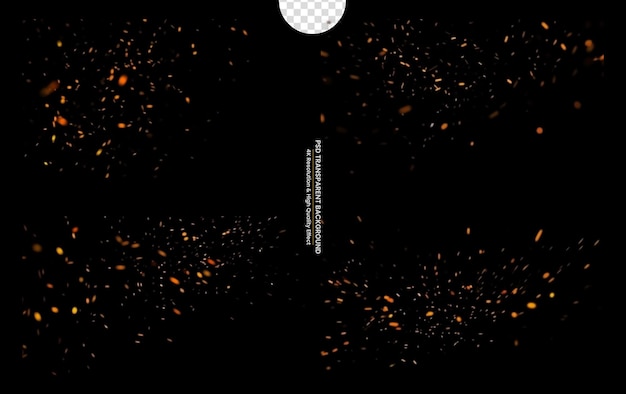 PSD fire embers particles over black background