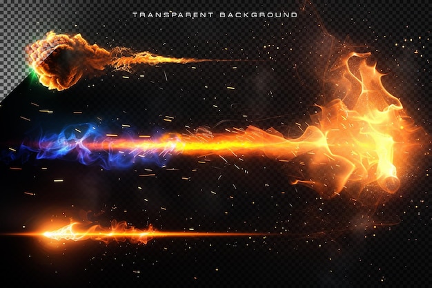 Fire flame VFX Special Effect on Transparent background