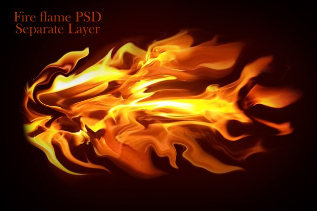 PSD fire flames black background