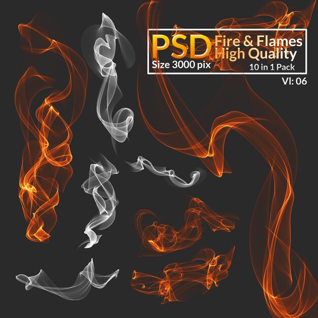 PSD fire and flames high quality 