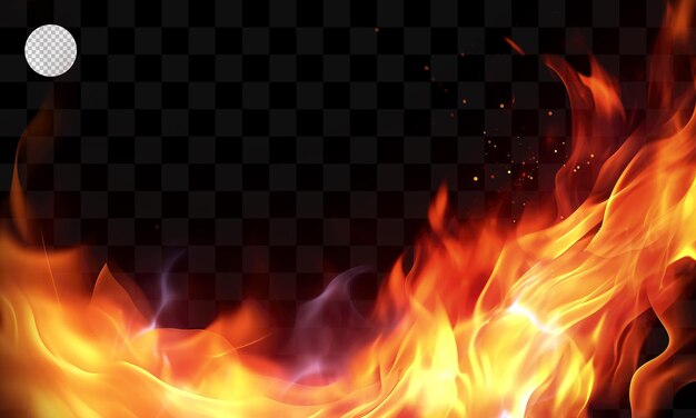 PSD fire flames on a transparent background