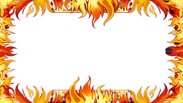 PSD fire flames with a frame for text