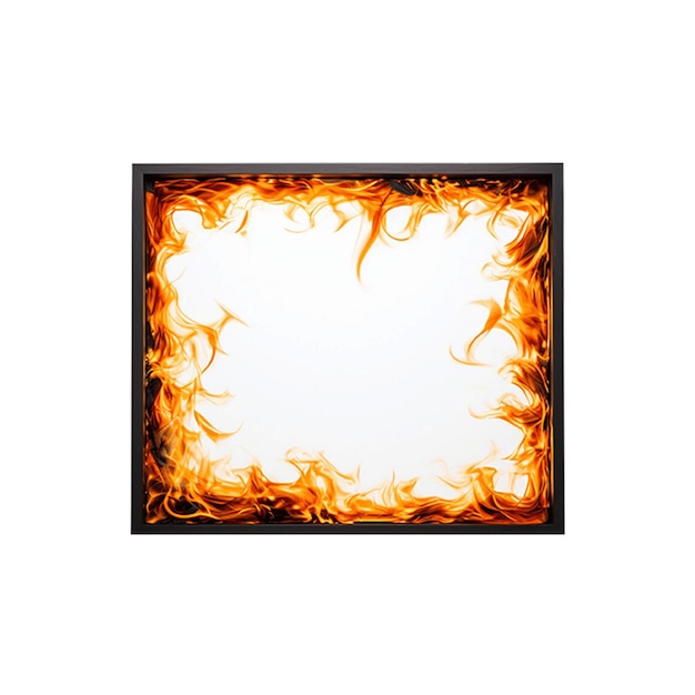 PSD the fire frame is a black square box on a plain white background