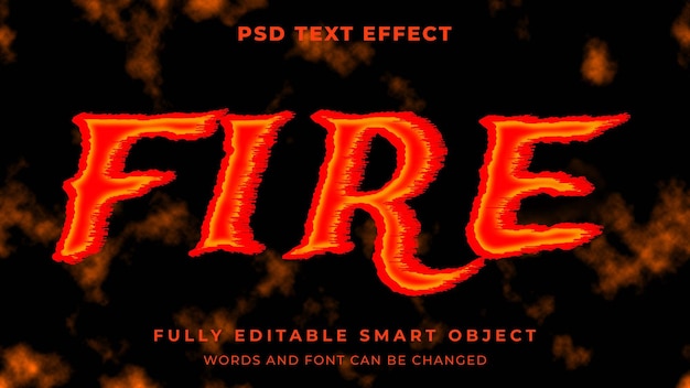 PSD fire graphic style editable text effect