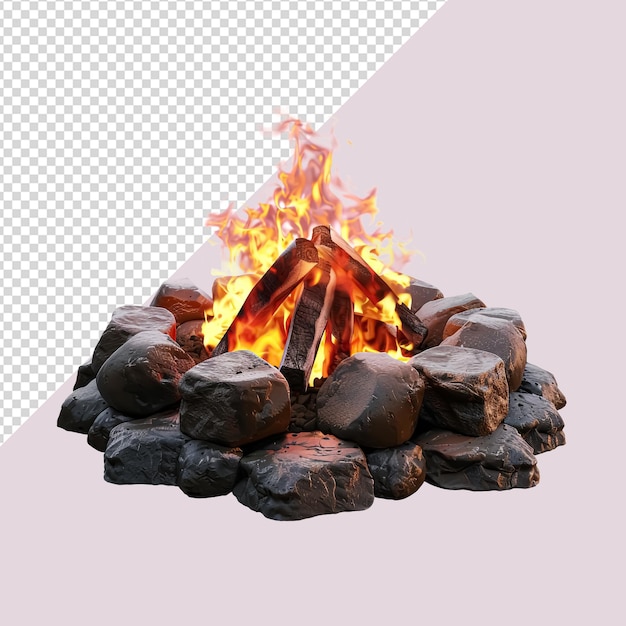 PSD fire places campfire png isolated on a transparent background