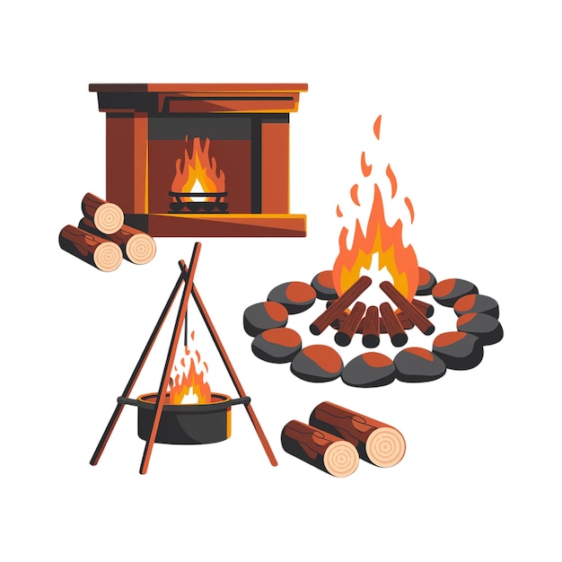 PSD fireplace png