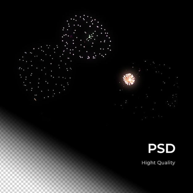 PSD fireworks celebration party happy new years png psd transfarent background