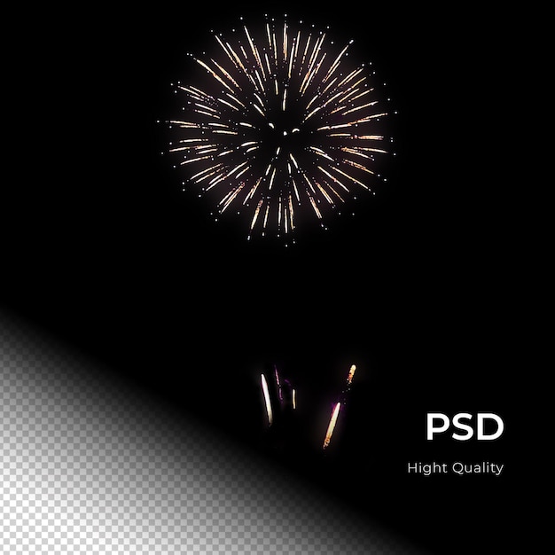 PSD fireworks celebration party happy new years png psd transfarent background