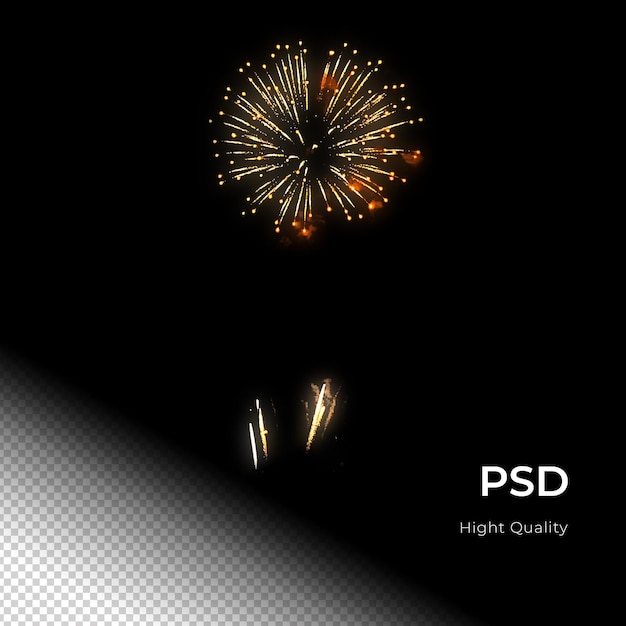 PSD fireworks celebration party happy new years png psd transfarent background