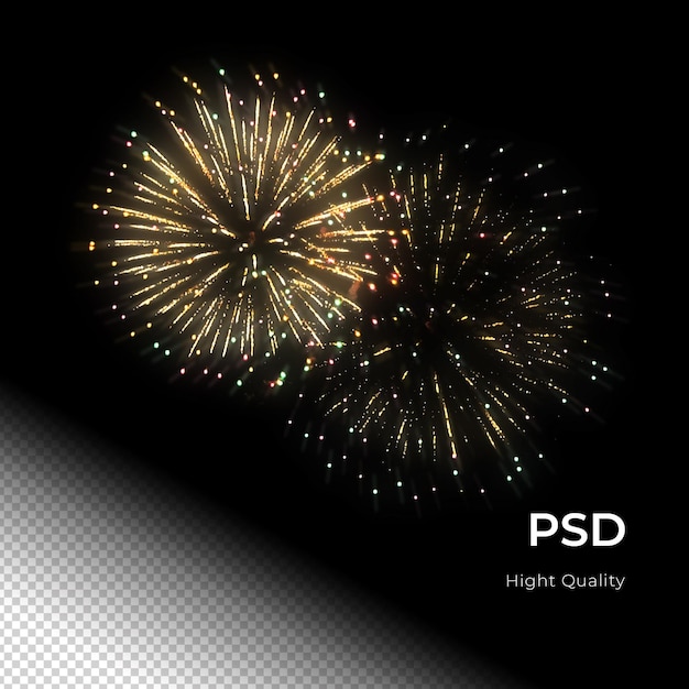 PSD fireworks celebration party happy new years png psd transfarent background